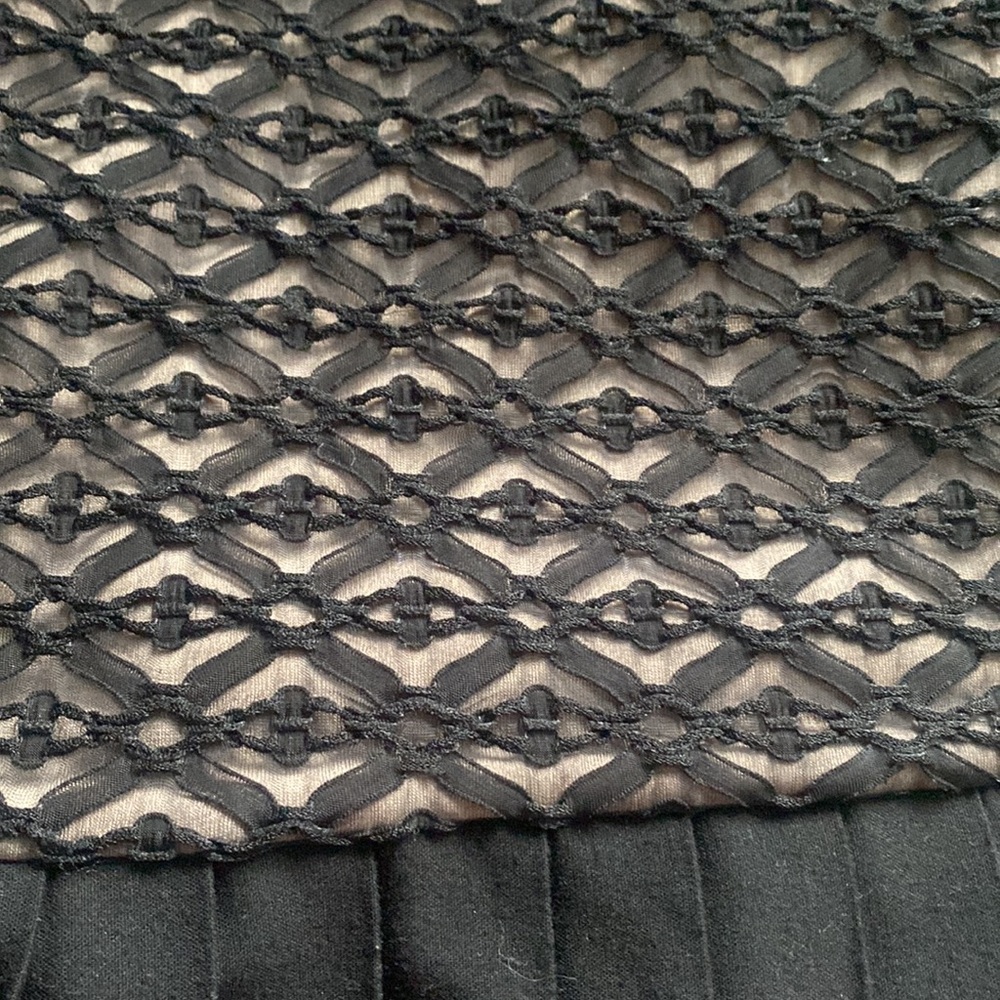 Black Lace Dress Short Party Pleated Size Medium Mark + James Badgley Mishka - Picture 6 of 12